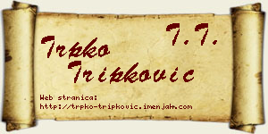 Trpko Tripković vizit kartica
